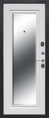 Входная металлическая дверь Феррони 7,5 см Гарда серебро зеркало фацет 2 замка 1.4мм металл (Антик серебро + МДФ с зеркалом)
